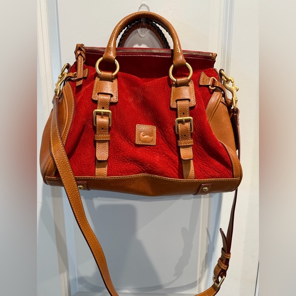 Rare Vintage Dooney & Bourke Red and Brown Satchel - Picture 13 of 14